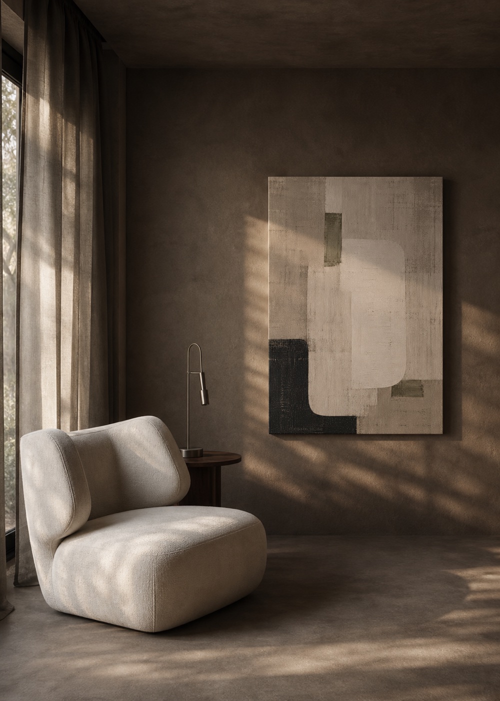 Obraz Art Partners w ciemnym, architektonicznym wnętrzu